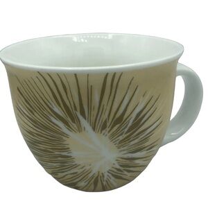 2014 Starbucks Holiday Gold Starburst Ceramic Coffee Latte Mug 14oz